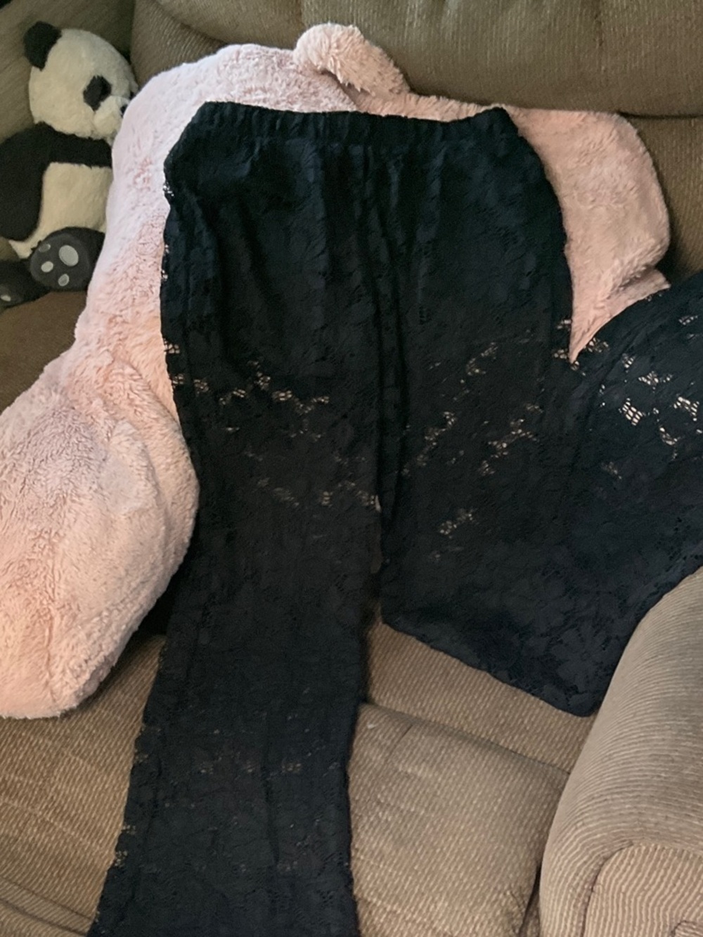 Sans Souci Black Lace Wide-Leg Pants